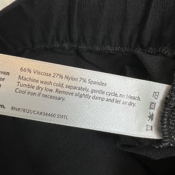 Eileen Fisher Pants Womens Large Black Crepe Crop Elastic Waist Minimal Preppy - Picture 8 of 11